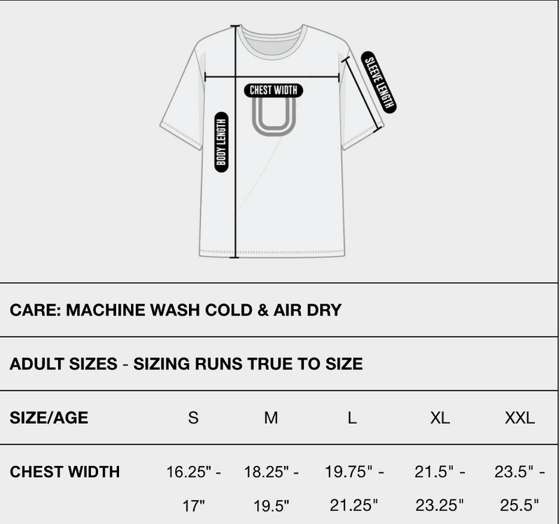 Guía de tallas UNIVERSITY PACK TEE - ACID WASH OVSZ
