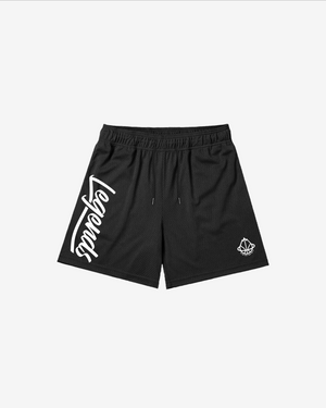 GIANT TEXT MESH SHORTS