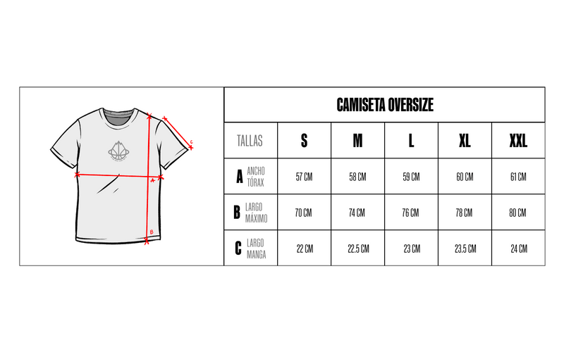 Guía de tallas UNIVERSITY PACK TEE - ACID WASH OVSZ